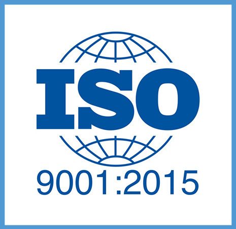 ISO 9001:2015 logo.