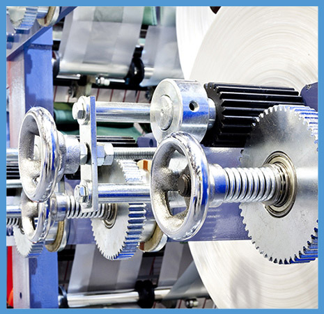 Equipment with metal-to-metal contact, like these paper rollers, benefits from Nedox PF-F’s ability to minimize friction and heat buildup.